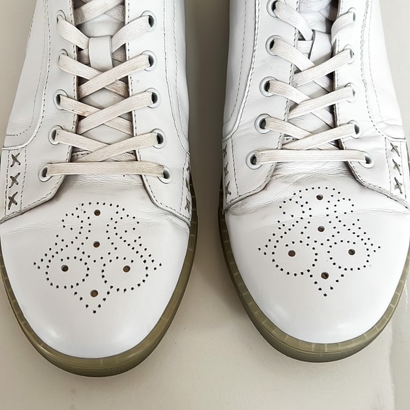 Zanzara Drum White Soft Lace Up Leather Sneakers Men’s Sz 10.5 - Picture 4 of 16